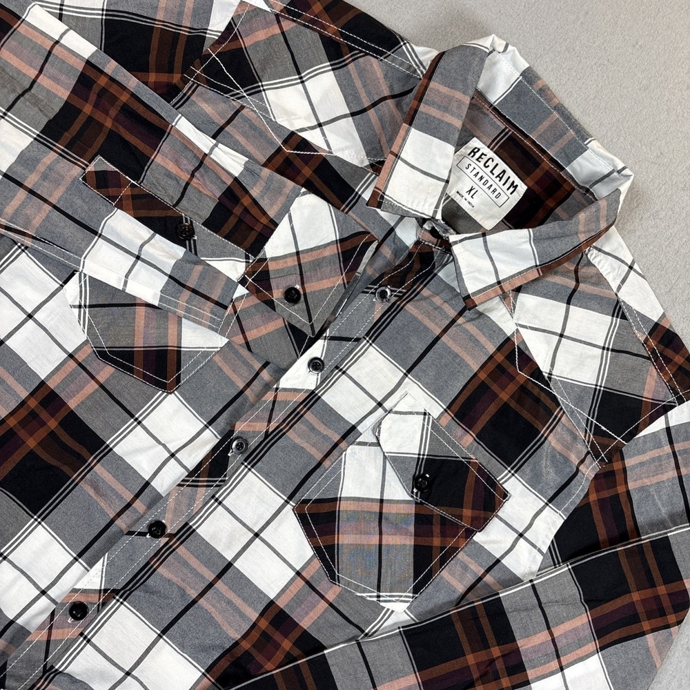 Reclaim Plaid Button Up Long Sleeve Shirt Men's‎ Size XL